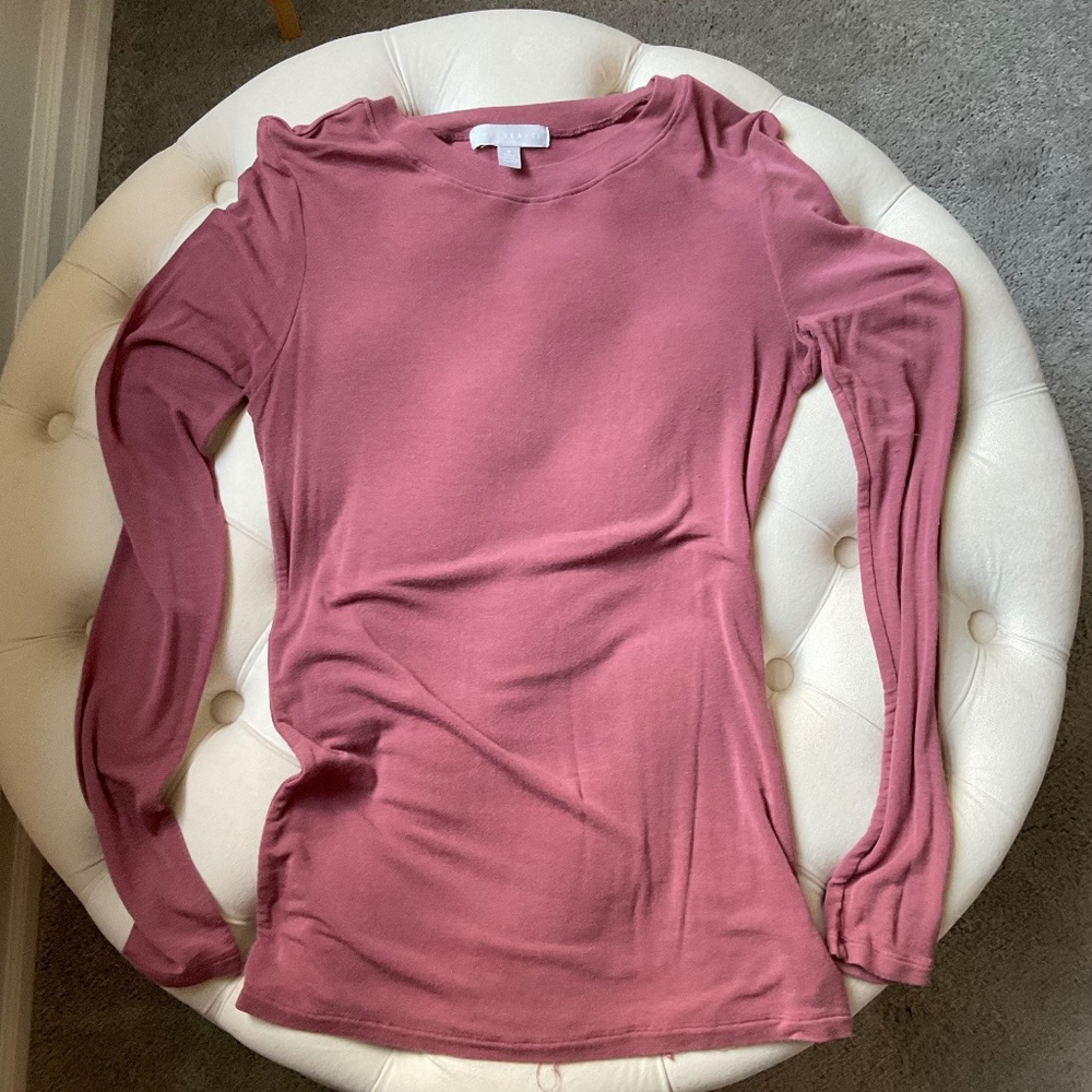 Rose Colored Long Sleeve Top
